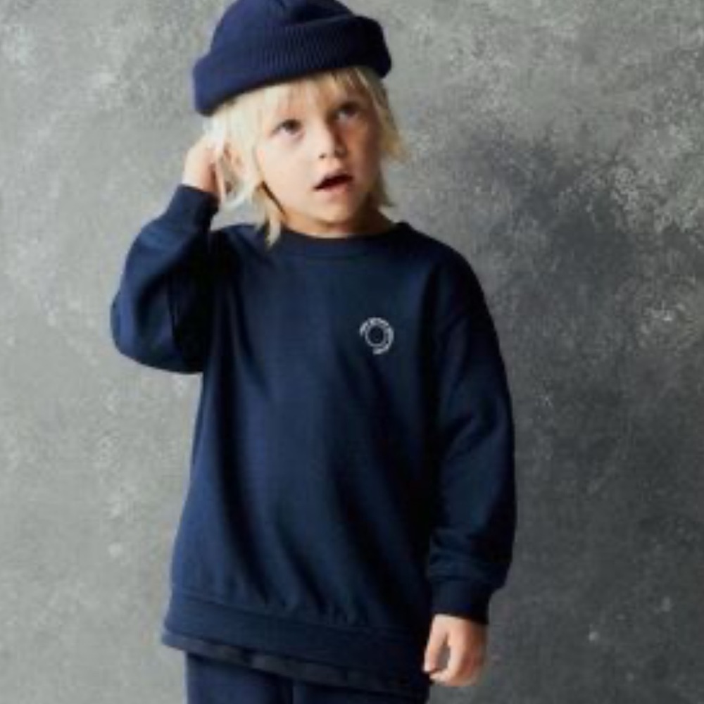Zara Boys Navy Blue Kids Sweatshirt